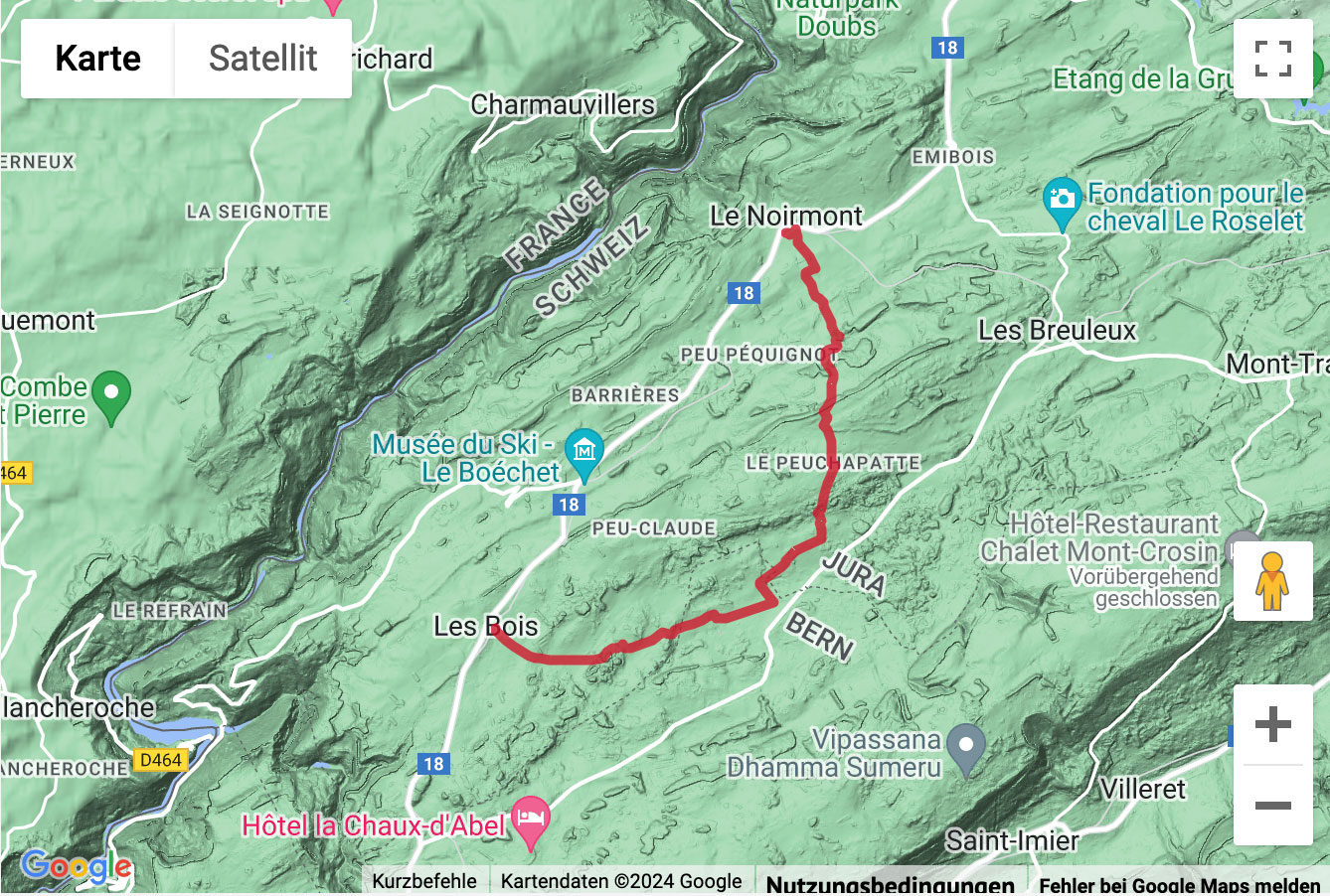 Übersichts-Routenkarte zu dieser Tour